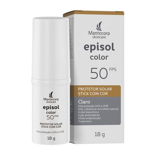 Kit com 2 Unidades de Protetor Solar Facial Episol Color Stick FPS 50 | Claro 18g